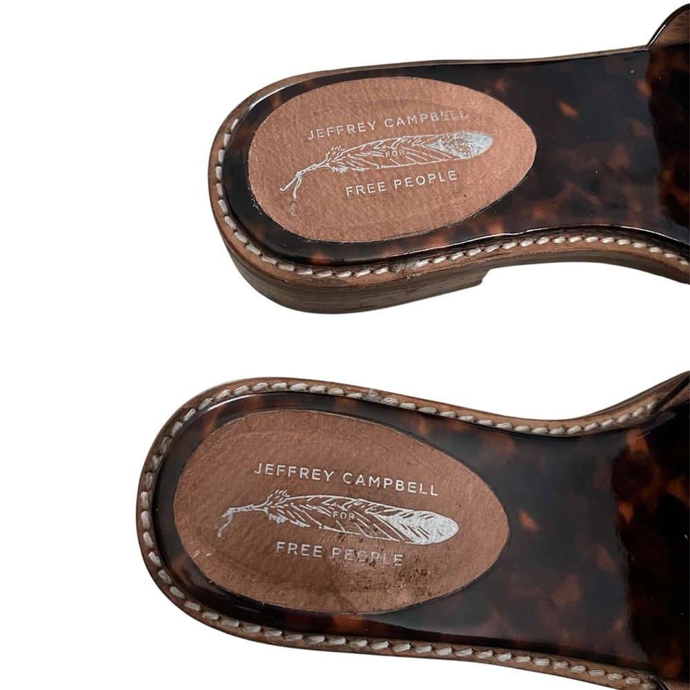 Free People x Jeffery Campbell Tortoiseshell Slide Sandals with Buckle - Picture 5 of 7